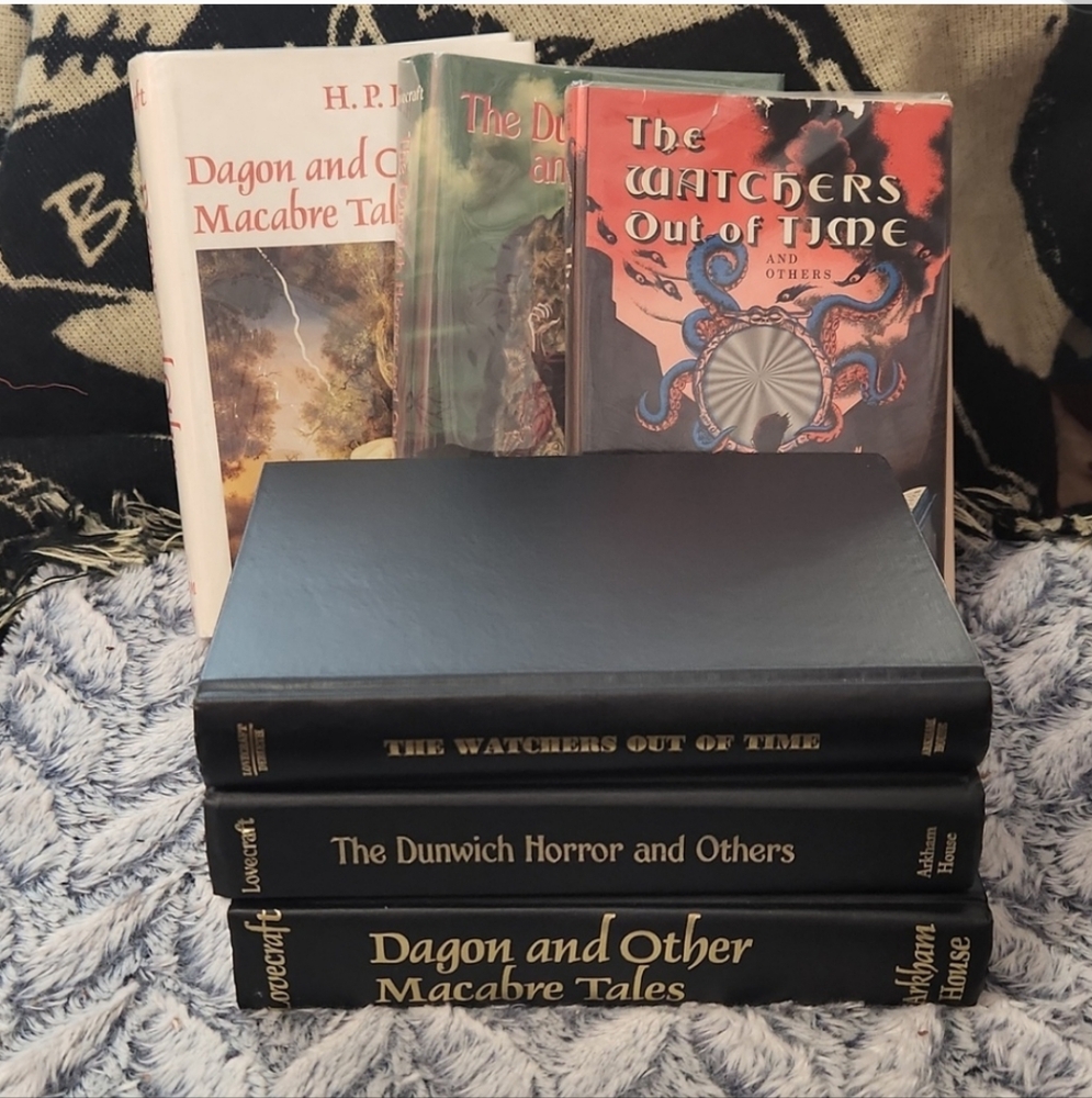 Vintage H.P. Lovecraft Hardcover Bundle of 3 Books Lot EUC DUST JACKETS